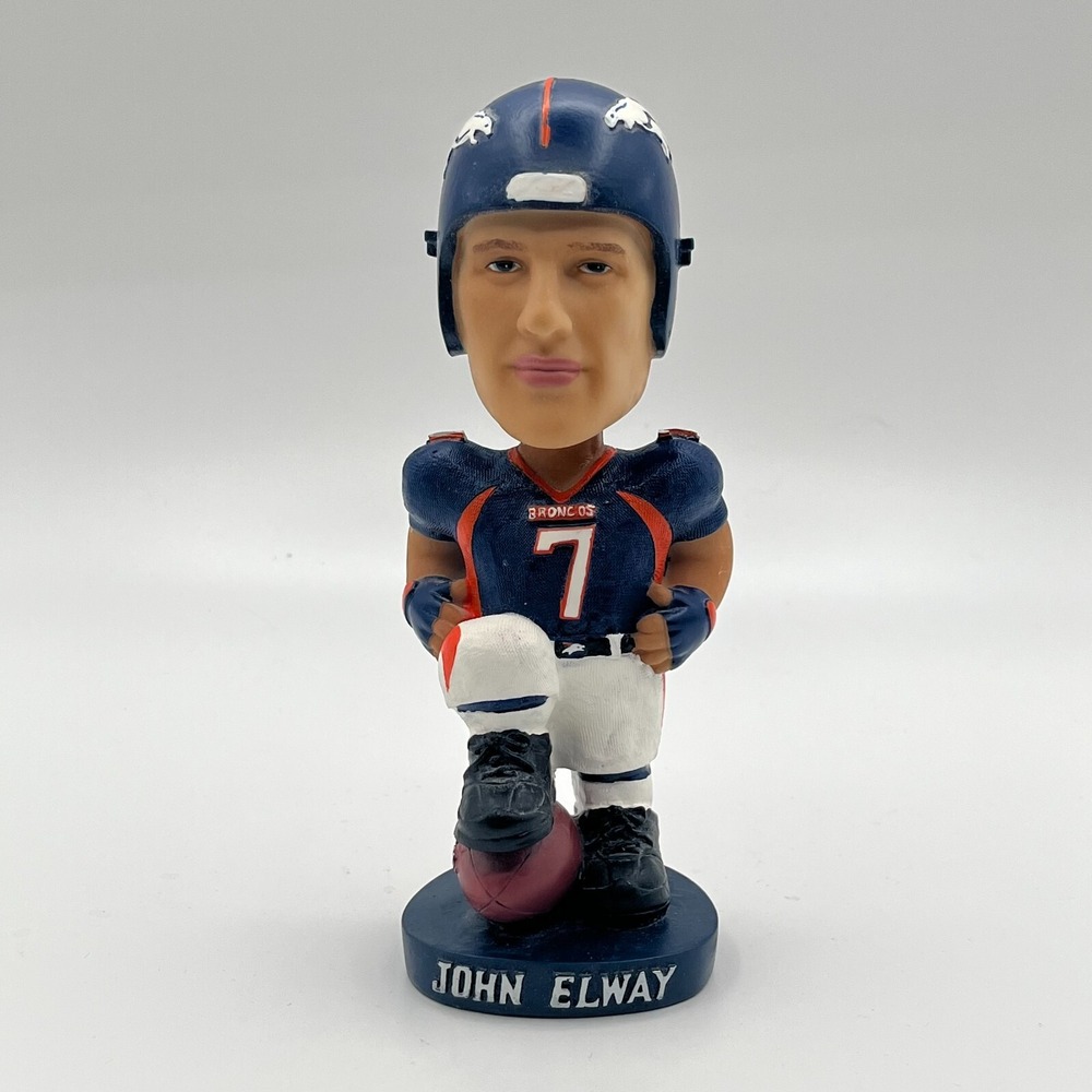 Vintage JOHN ELWAY Denver Broncos NFL Official "QB CLUB" Hand-Painted Bobblehead